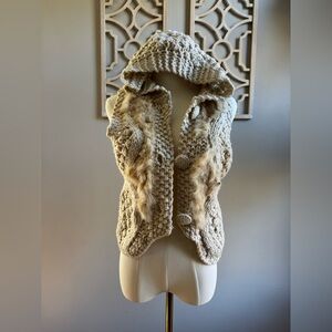 Umgee Cream Chunky Knit Vest